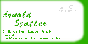 arnold szatler business card